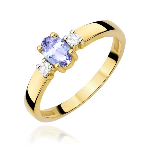 Pierścionek W0264 Tanzanit 0,40ct żółte złoto 375