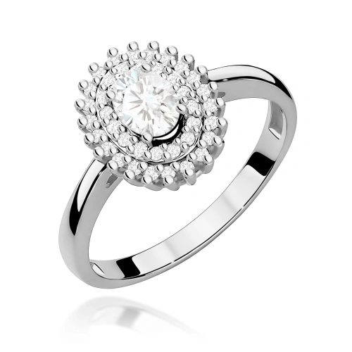 Pierścionek W0303 Diament Laboratoryjny 0,40ct białe złoto 375