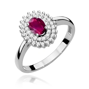 Pierścionek W0303 Rodolit 0,50ct białe złoto