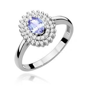 Pierścionek W0303 Tanzanit 0,40ct białe złoto 375