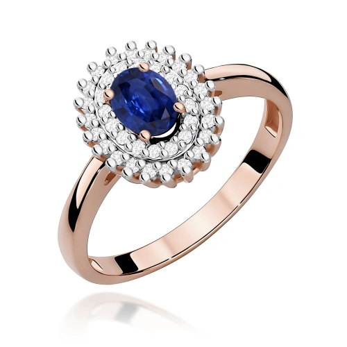 Pierścionek W0303 Szafir 0,70ct różowe złoto