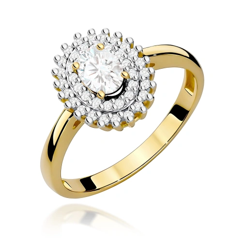 Pierścionek W0303 Diament Laboratoryjny 0,40ct żółte złoto 375