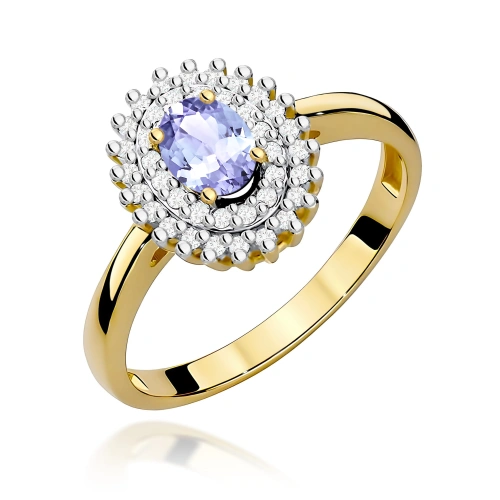 Pierścionek W0303 Tanzanit 0,40ct żółte złoto 375