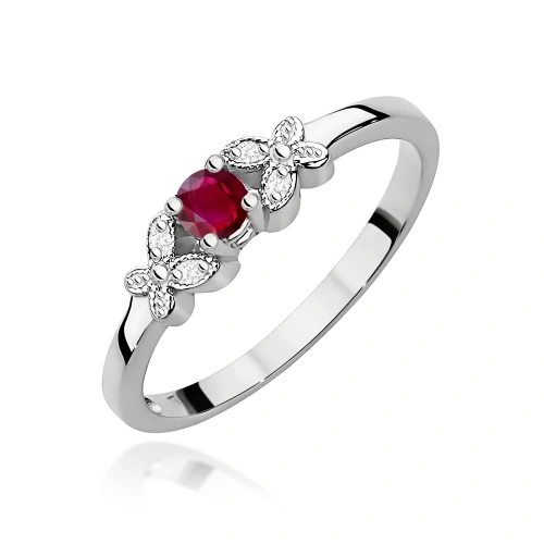 Bague W0414 Rubis 0,15ct Or blanc