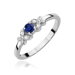 Pierścionek W0414 Szafir 0,15ct białe złoto 375