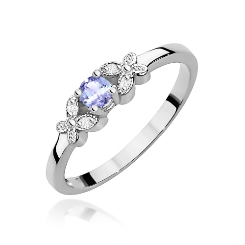 Bague W0414 Tanzanite 0,15ct Or blanc 375