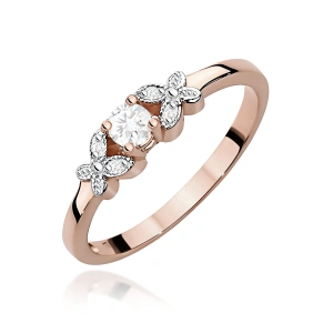 Pierścionek W0414 Diament 0,10ct różowe złoto