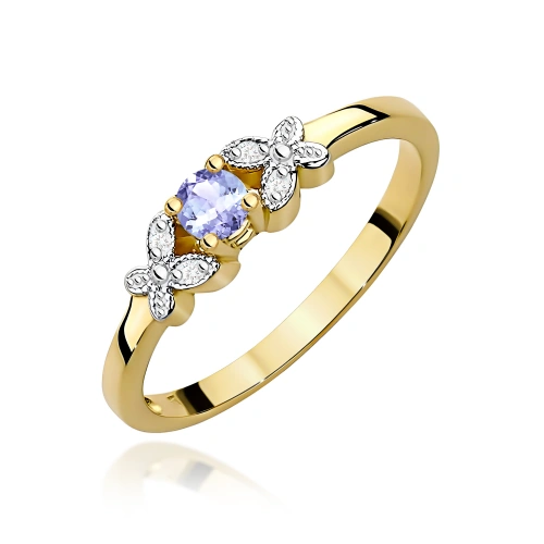 Prsteň W0414 Tanzanit 0,15ct Žlté zlato 375