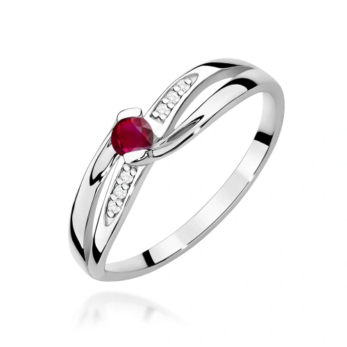 Pierścionek W0415 Rubin 0,15ct białe złoto 375