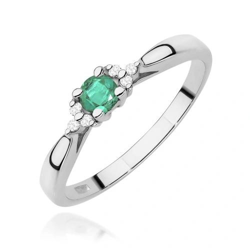 Ring W0428 Smaragd 0,15ct Weißgold