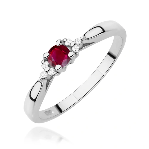 Pierścionek W0428 Rubin 0,15ct białe złoto 375
