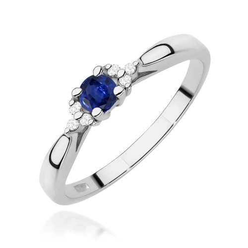 Inel W0428 Safir 0,15ct Aur alb 375