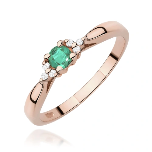 Pierścionek W0428 Szmaragd 0,15ct różowe złoto