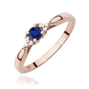 Pierścionek W0428 Szafir 0,15ct różowe złoto