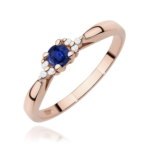 Pierścionek W0428 Szafir 0,15ct różowe złoto