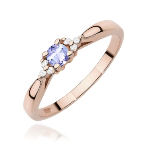 Pierścionek W0428 Tanzanit 0,15ct różowe złoto