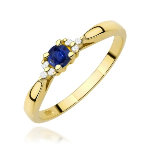 Pierścionek W0428 Szafir 0,15ct żółte złoto