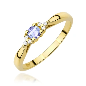 Pierścionek W0428 Tanzanit 0,15ct żółte złoto 375