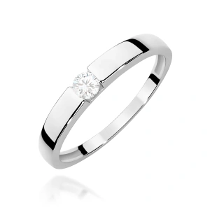 Pierścionek W0432 Diament 0,12ct białe złoto 375