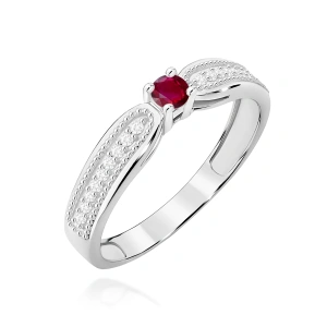 Pierścionek W0449 Rubin 0,15ct białe złoto 375