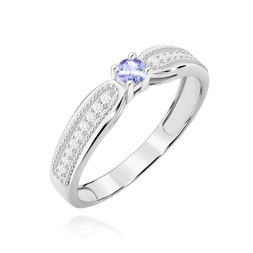 Bague W0449 Tanzanite 0,15ct Or blanc 375