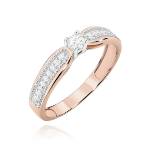 Pierścionek W0449 Diament 0,08ct różowe złoto
