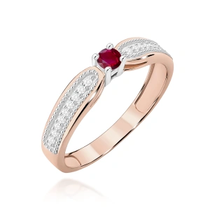 Pierścionek W0449 Rubin 0,15ct różowe złoto