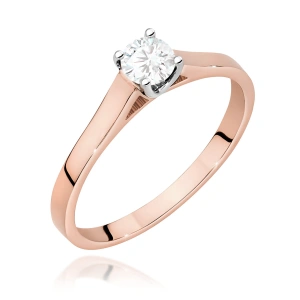 Pierścionek W0526 Diament Laboratoryjny 0,40ct różowe złoto