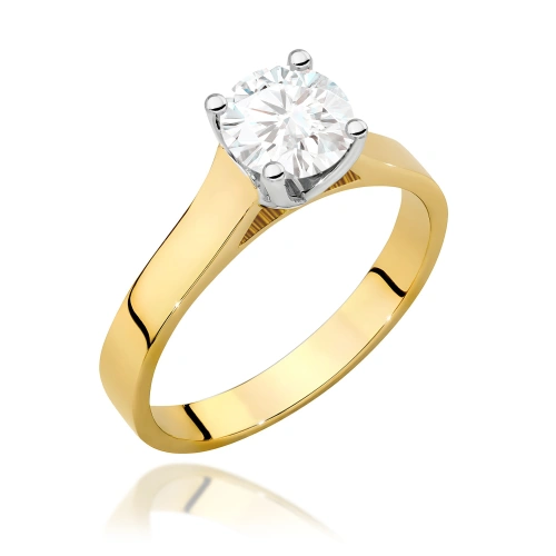 Prsten W0526 Laboratorní diamant 1,00ct Žluté zlato