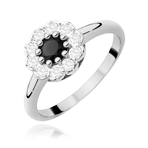 Bague W0529 Diamant noir 0,50ct Or blanc
