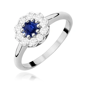 Pierścionek W0529 Szafir 0,50ct białe złoto 375