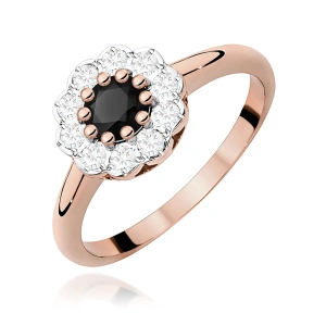 Pierścionek W0529 Czarny Diament 0,50ct różowe złoto