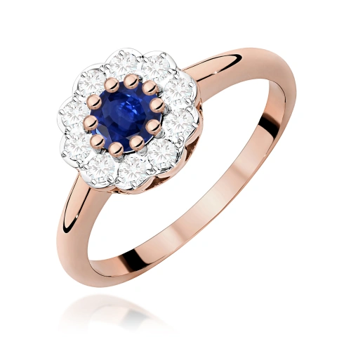 Pierścionek W0529 Szafir 0,50ct różowe złoto