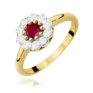 Pierścionek W0529 Rubin 0,60ct żółte złoto