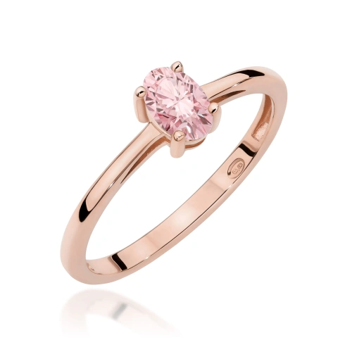 Pierścionek W0685 Diament laboratoryjny różowy 0,50ct różowe złoto