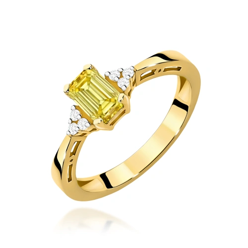 Pierścionek W0002 Diament laboratoryjny żółty 0,50ct żółte złoto 375
