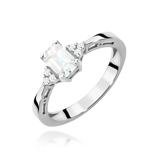 Pierścionek W0002 Diament Laboratoryjny 0,60ct białe złoto 375