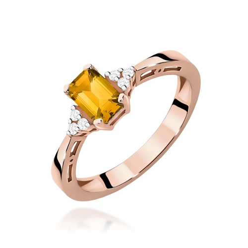 Pierścionek W0002 Cytryn 0,60ct różowe złoto