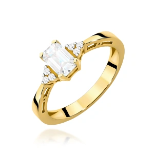 Pierścionek W0002 Diament Laboratoryjny 0,60ct żółte złoto 375
