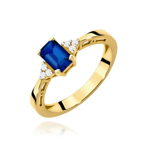 Pierścionek W0002 Szafir 0,60ct żółte złoto 375