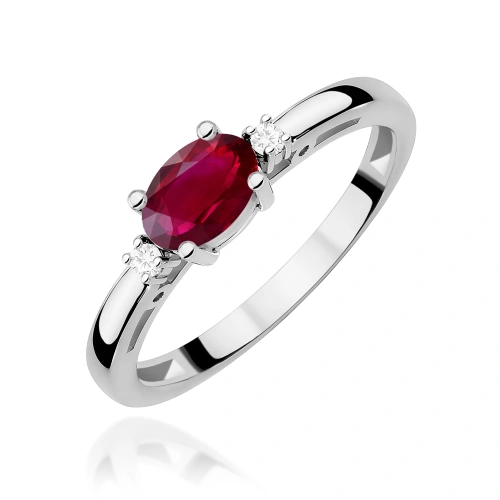 Pierścionek W0006 Rubin 0,60ct białe złoto 375