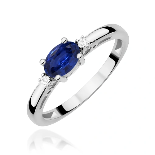 Pierścionek W0006 Szafir 0,70ct białe złoto 375
