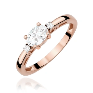 Pierścionek W0006 Diament Laboratoryjny 0,40ct różowe złoto