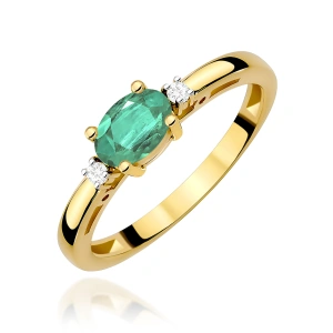 Pierścionek W0006 Szmaragd 0,40ct żółte złoto