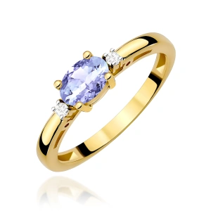 Pierścionek W0006 Tanzanit 0,40ct żółte złoto 375