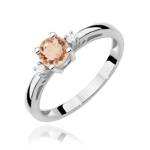 Pierścionek W0010 Morganit 0,40ct białe złoto 375