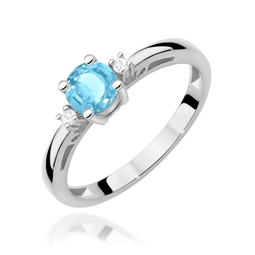 Pierścionek W0010 Topaz Swiss 0,50ct białe złoto 375