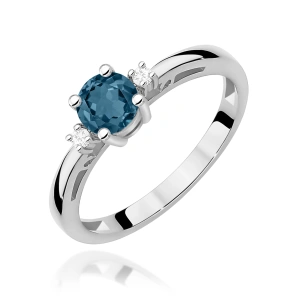 Pierścionek W0010 Topaz London Blue 0,50ct białe złoto