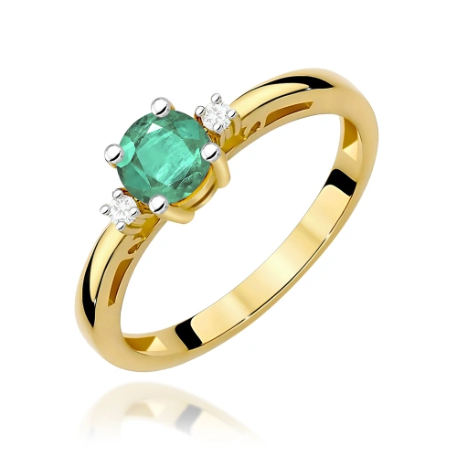 Pierścionek W0010 Szmaragd 0,50ct żółte złoto 375