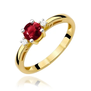 Pierścionek W0010 Granat 0,60ct żółte złoto 375